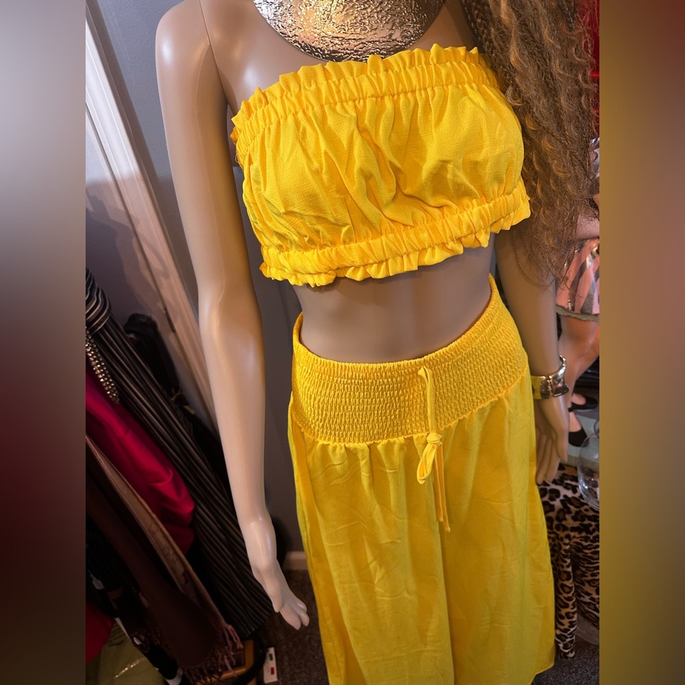 SHEIN Yellow Two-Piece Pantsuit